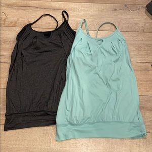 LULULEMON No Limits tanks — Grey and aqua